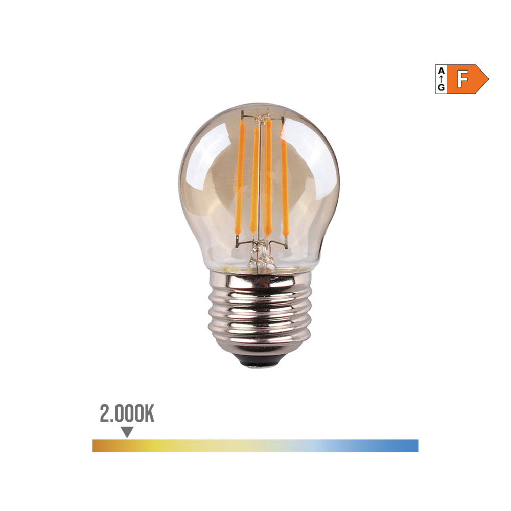 Lâmpada Filamento LED E27 Esférica 4,5W 200K Ref:98623